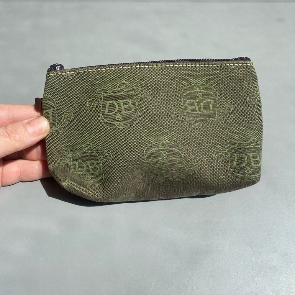 Dooney & Bourke Canvas Green Logo Coin Purse Pouch Small - Picture 2 of 7